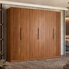 Guarda Roupa Casal 6 Portas Atrice Demóbile Móveis Nogueira Touch