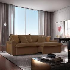 Sofá Dallas Veludo Dois Módulos De 100cm B15 Meu Sofá Online B016 Veludo Marrom