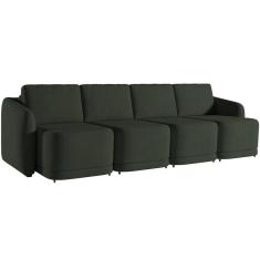 Sofá Cama Para Sala De Estar 4 Lugares 356cm Montserrat K01 Veludo Verde - Lyam Decor