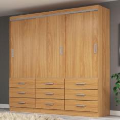 Guarda-Roupa Casal Isabela 3 Portas 9 Gavetas Cinamomo - Evidência Móv
