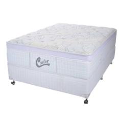 Cama Box Casal Castor Vitagel Euro One Face Pocket 138x188x59 + Box Ca