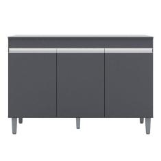 Balcão De Cozinha Manu Com Tampo 120 Cm Cinza Fosco - Ajl