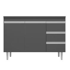 Balcão De Cozinha Andréia Com Tampo 100 Cm Cinza Fosco - Ajl