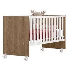 Berço Nacional Doce Sonho 3540 Carvalho Rústico Toq Branco – Qmovi