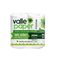 Papel Higiênico - Fardo 4 Rolos - Folha Simples - Valle Paper