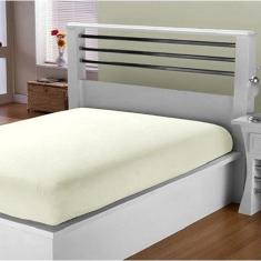 Lençol De Cama King Palha Avulso Elástico Algodão 150 Fios