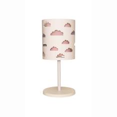 Abajur Infantil Nuvens Duplo Base Br 20x41 Rosa /Branco