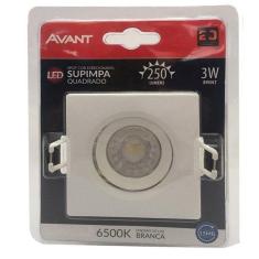 Kit 10 Spot Led Cob Quadrado 3W Avant Branco Frio