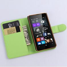 Capa carteira Microsoft Lumia 430, carteira flip de couro PU premium com compartimento para cartão, suporte e fecho magnético [capa interior à prova de choque de TPU] Compatível com Microsoft Lumia