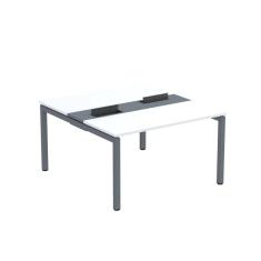 Mesa Plataforma Dupla com Pé de Aço para Coworking 130X140/2P PDC13/14/2P Branco/Grafito