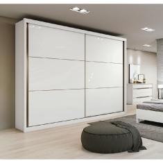 Guarda Roupa Casal Toronto Plus 2 Portas de Correr 6 Gavetas Móveis Lopas Branco