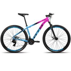 Bicicleta Aro 29 GTS Full 21 Marchas Câmbios Shimano - GTS FELL, Rosa,