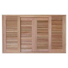 Janela de Correr Veneziana Panorâmica Isabela Revestimentos 120cmx140cmx14cm Cedro Arana