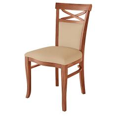 Cadeira Decorativa Sala de Jantar Minos Madeira Maciça com Puxador Poliéster Creme - Gran Belo