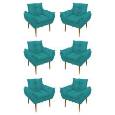 Kit 06 Sofás 1 Lugar De Luxo Opala Suede Marsala