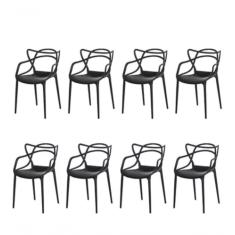 Kit 8 Cadeiras Allegra Preta