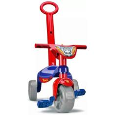 Triciclo Tchuco Herois Super Teia Com Haste - Samba Toys