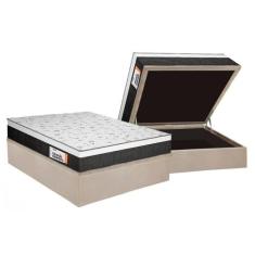 Cama Box Baú Casal: Colchão Anatômico Plumatex Falcon Ultra Firme + Ba