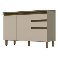 Balcão de Cozinha Connect com Tampo 120 cm Duna Cristal  Henn