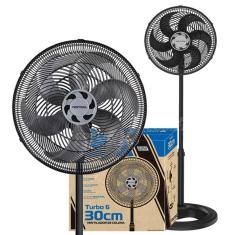 Ventilador de Coluna Smart Tech 30cm 6 Pás 3 Velocidades Preto Turbo 6 110V