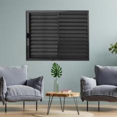 Janela Veneziana de Alumínio 3 Folhas 100 X 120cm Linha Modular - Esqu