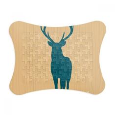 Moldura de quebra-cabeça de grão de madeira azul veado decoração de imagem ornamento de jogo de quebra-cabeça