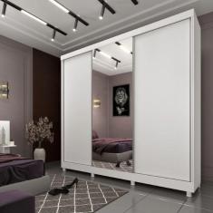 Guarda Roupa Casal 3 Portas 4 Gavetas Somalia com Porta Espelho Espresso Tcil Móveis Neve