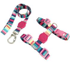 Coleira Peitoral Pet Para Cachorro Antipuxão com Guia e Trava de Segur