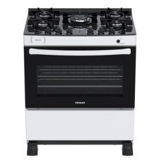 Fogao 5 Bocas Venax Gaudi Vitreo Branco Gas Glp, Bivolt