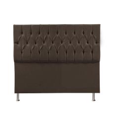 Cabeceira Casal 1,60m Madrid Suede Marrom Dal Poz Estofados
