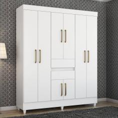 Guarda Roupa Casal 8 Portas Munique Demóbile Branco Branco