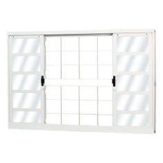 Janela de Aço de Correr 120x150cm 4 Folhas com Grade Minas Sul Mgm