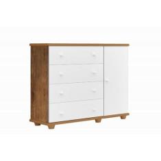 Cômoda / Bancada Organozadora / Sapateira NIN Infantil 1 Porta + 4 Gav