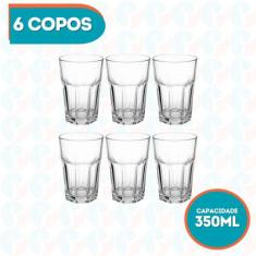 Copo de vidro 350ml Vitaminas sucos ou smoothies 6 Unidades - PRATICAS