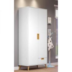 Guarda-roupas Infantil 2 Portas 1 Gaveta Caring Serpil Baby Branco/Car