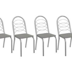 Conjunto 4 Cadeiras para Sala de Jantar Holanda Metal - Kappesberg