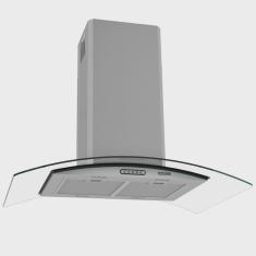 Coifa Ilha Vidro Curvo Inox 90cm - Nardelli - 220V