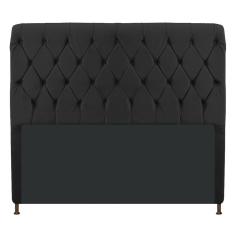 Cabeceira Estofada Cristal 160cm Queen Size Preto
