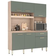 Cozinha Compacta 6 Portas Alamo 91601 Avena Menta Demobile Avena Menta