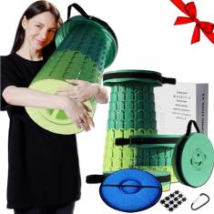 Banqueta dobrável portátil atualizada de 49,7 polegadas com almofada retrátil telescópica dobrável para adultos acampamento resistente com capacidade máxima de carga 453 kg para pesca ao ar livre