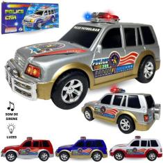 Carrinho De Policia Com Sirene E Luz Bate E Volta Brinquedo - Europio,