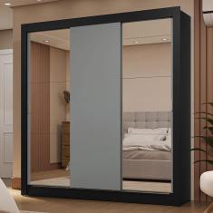 Guarda-Roupa Casal 3 Portas de Correr com Espelhos 2 Gavetas Sublime Madesa