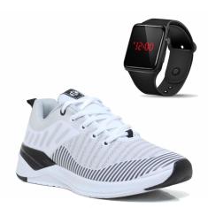 Tênis Academia Feminino Caminhada + Relógio Digital LED Esportivo-Feminino