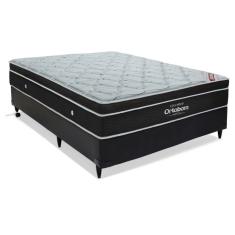 Conjunto Cama Box Cori com Colchão Casal Molas Ensacada Elegant (28x138x188) Preto