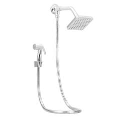 Chuveiro Ducha Flatt Quadrado Completo C/Desviador Solar Gás