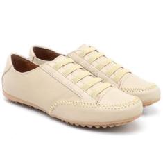 Mocatênis Feminino Casual Couro com Elástico-Feminino