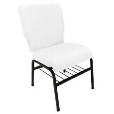 01 Cadeira Para Igrejas C/ Porta Biblía E Porta Cálice Branco