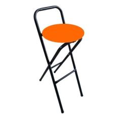 Banqueta Alta Banco Dobrável Bistrô Estofada Aço Articulada - Moveraço