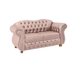 Sofá Chesterfield Merlo 2 lugares 1,80 - Suede Rosa Claro / decoração,