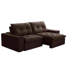 Sofá Retrátil Reclinável 3 Lugares 230cm Argon F05 Veludo Marrom - Mpozenato